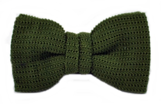 ascot-strickschleife-uni-oliv-aus-100-seide image 1
