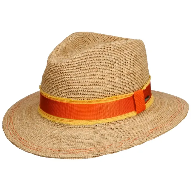 stetson-crochet-raffia-traveller-strohhut-natur-mit-garniturband image 1