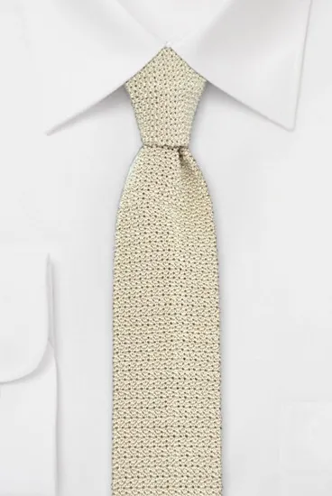 ascot-strickkrawatte-uni-hellbeige-seiden-strick-6-cm image 1