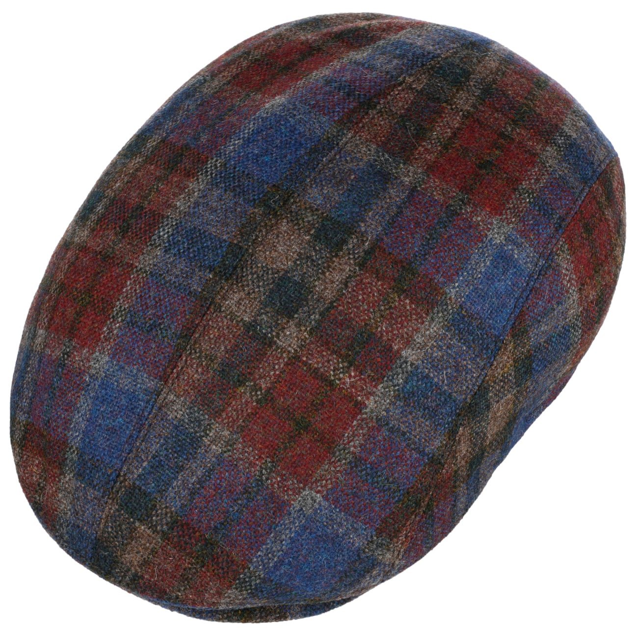 mayser-lennart-shetland-flatcap-herren-karo-mit-lederdetail image 3