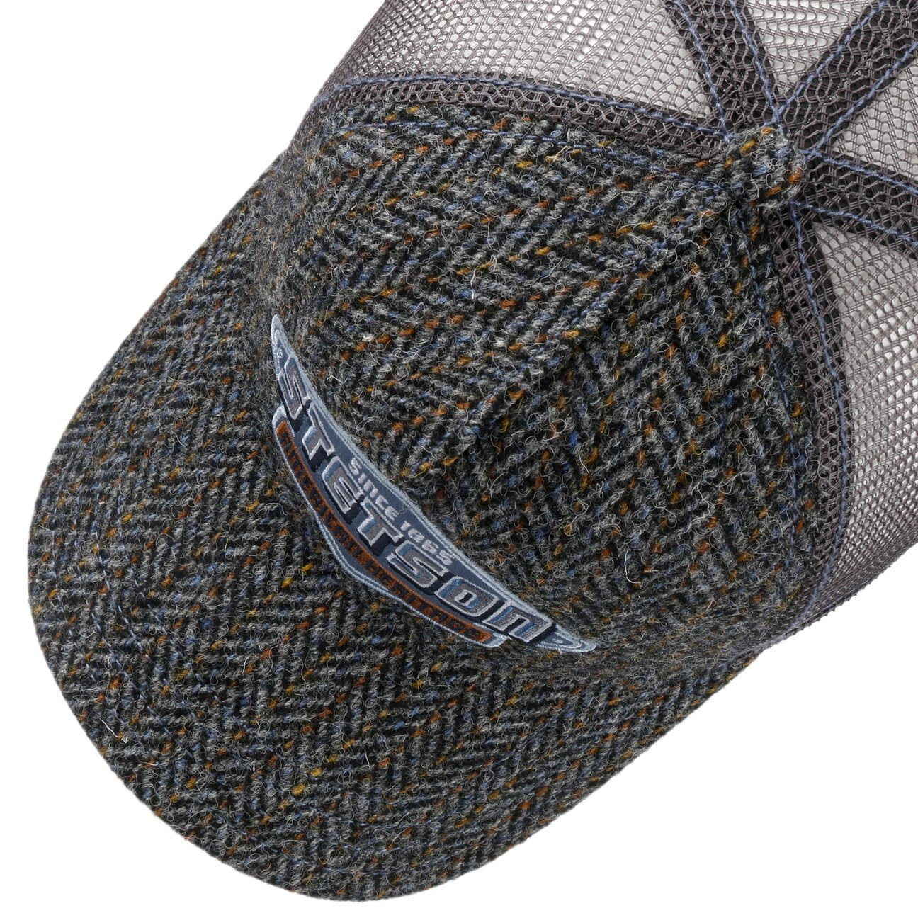 stetson-harris-tweed-trucker-cap-aus-100-schurwolle-mit-fischgr-t-one-size-56-59 image 3