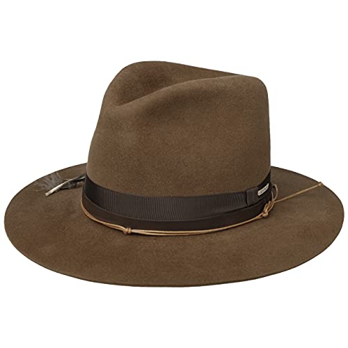 stetson-linto-high-crown-haarfilzhut-dunkelbeige-57-cm image 7