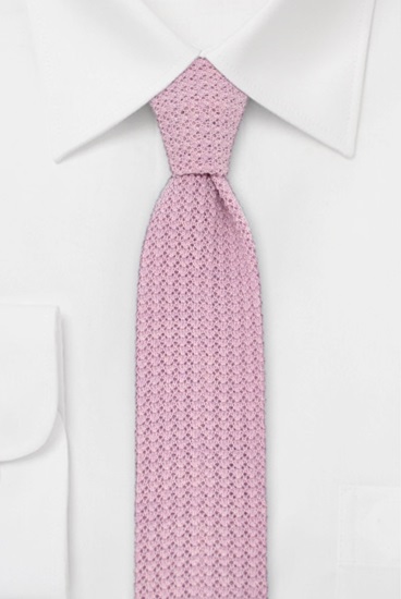 ascot-strickkrawatte-uni-rosa-flachstrick-wolle image 1
