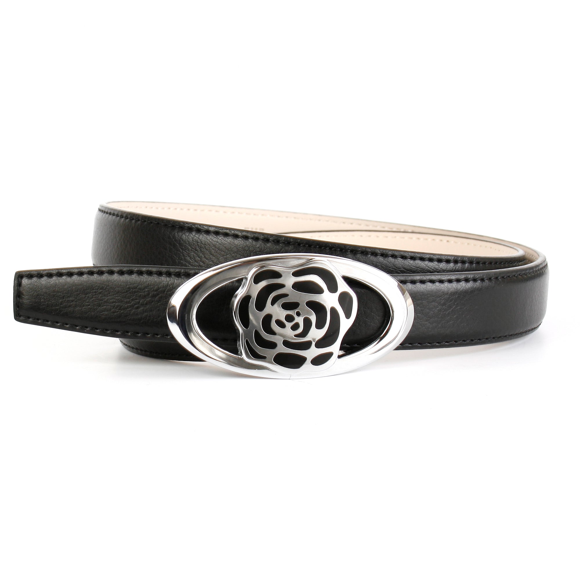 anthoni-crown-lederg-rtel-damen-classic-2-5-cm-schwarz-koppelschlie-e image 1