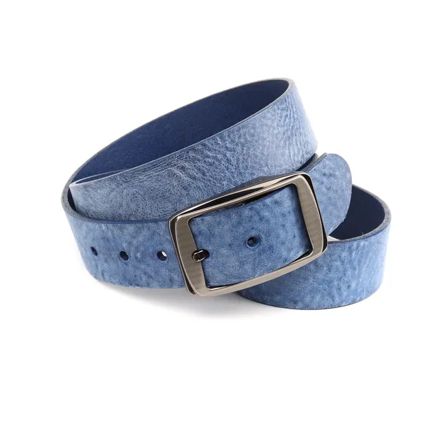 anthoni-crown-volllederg-rtel-herren-jeansblau-3-8-cm-mit-schwarzer-klemm-schlie image 1