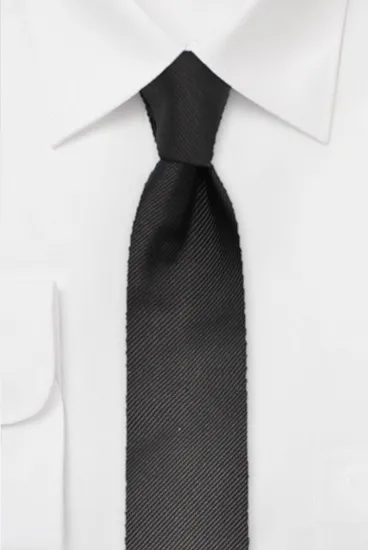 ascot-krawatte-uni-rips-schwarz-100-seide-7-5-cm-x-150-cm image 1