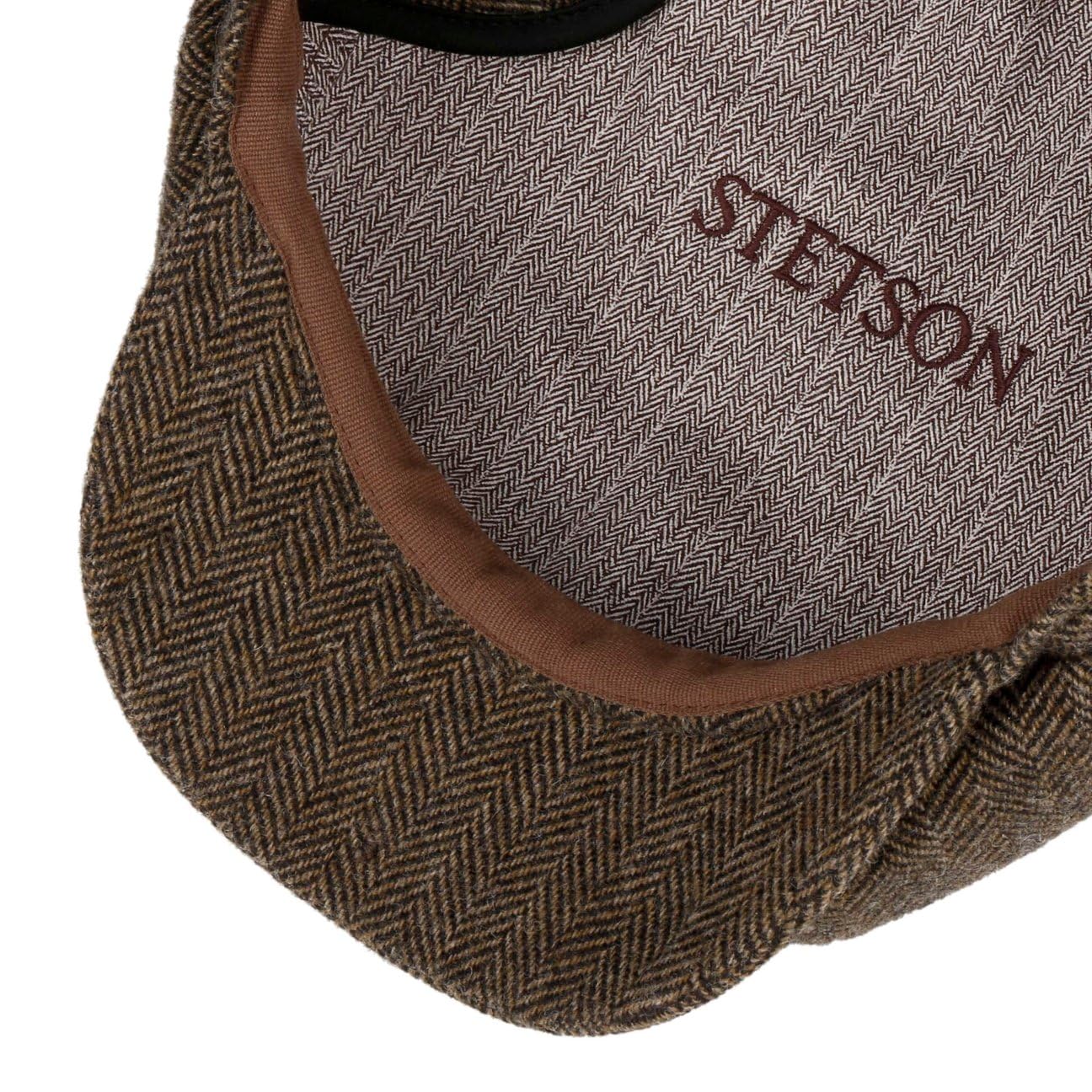stetson-hatteras-classic-ear-flaps-flatcap-herren-braun-schwarz-fischgr-t-wollca image 4