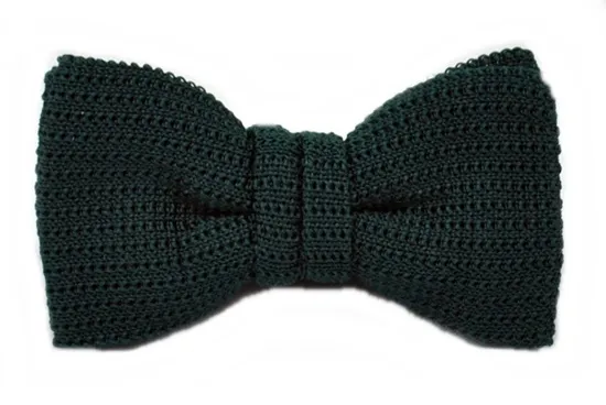 ascot-strickschleife-uni-flaschengr-n-aus-100-seide image 1